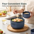 thumbnail image 5 of Vesteel Serving Bowls with Lids Set of 4, Ribbed Ceramic Mixing Bowls, Nesting Bowls for Food Storage Prep Salad, 10 / 20 / 35 / 60 OZ, Microwave & Dishwasher Safe, Ocean Blue, 5 of 8