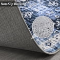 thumbnail image 3 of Washable Area Rug 6x9 Non-Slip Living Room Rug Accent Mat Vintage Distressed Floor Carpet Throw Rugs Non-Shedding Oriental Area Rug for Living Room Bedroom Office, 6’x9’, Blue, 3 of 8