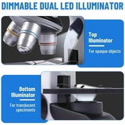 FOUR Es Scientific Compound Microscope for Adults & Students, 40X-2000X High-Power Biological Microscope for School, Home & Lab, with Slides Set & Phone Adapter