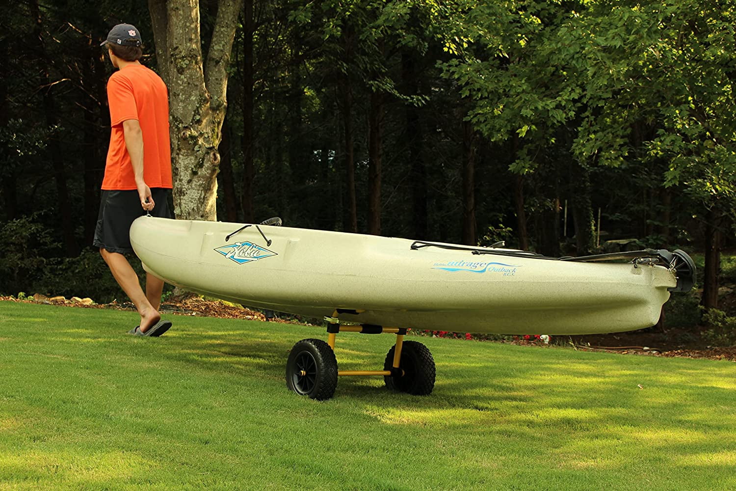 Suspenz Kayak Cart Trolley, Sit on Top SOT Adjustable Transport Carrier, Airless Wheels, 150lb Capacity