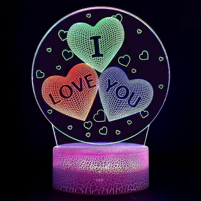 Luz de noche para niñas, lámpara de ilusión óptica 3D, lámpara de mesita de noche que cambia de color, lámpara de mesa táctil, decoración para el Día de la Madre, regalo para niños, mujeres y niñas (