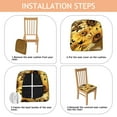 thumbnail image 4 of Sunflower Seat Covers for Dining Room Chairs Set Of 4,Stretch Printed Washable Chair Seat Cover with Elastic Ties and Button,Removable Waterproof Couch Cushion Covers, 4 of 6