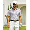 thumbnail image 3 of Thrilos Mens Shirts Casual Short Sleeve Golf Polo Shirts Print Performance Dry Fit Shirt, 3 of 6