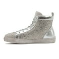 thumbnail image 2 of Ninety Union High Top Athletic Fashion Sneaker with Rhinestones, Silver, 6, 2 of 3