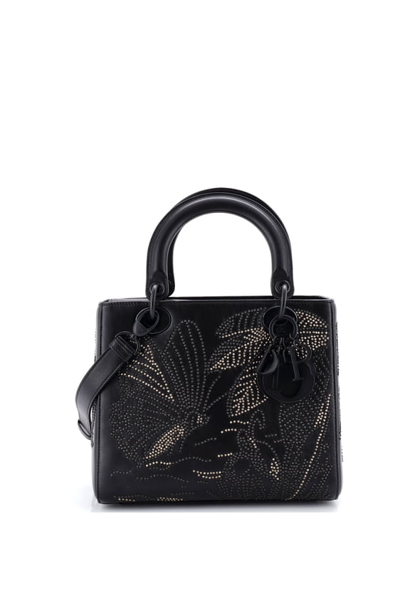 Pre-Owned Butterfly Lady Dior Bag Embroidered and Beaded Leather Medium By Rebag