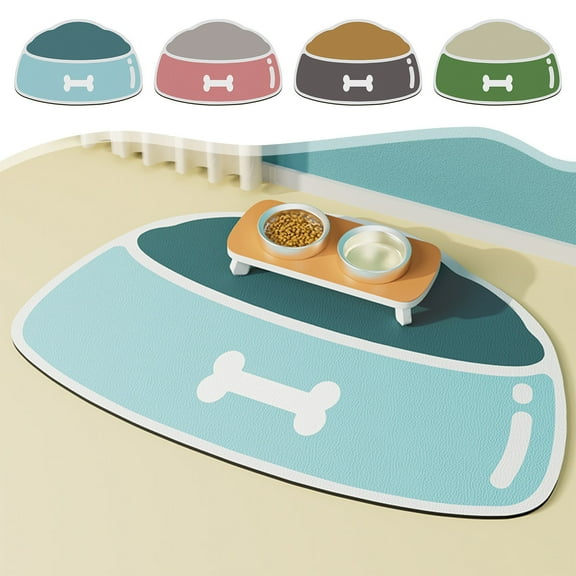 Pet Food Mat for Cats and Dogs,Waterproof Silicone Feeding Mats with Rubber Backing,Non-slip No Stains Dog Water Bowl Dispenser Mat,Durable Flexible Rubber Mat for Dog & Cat Bowls