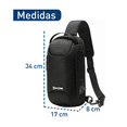 thumbnail image 2 of Mochila Bloosom  Antirrobo Cruzada Bolso Pecho Con Código Integrado Negro, 2 of 4