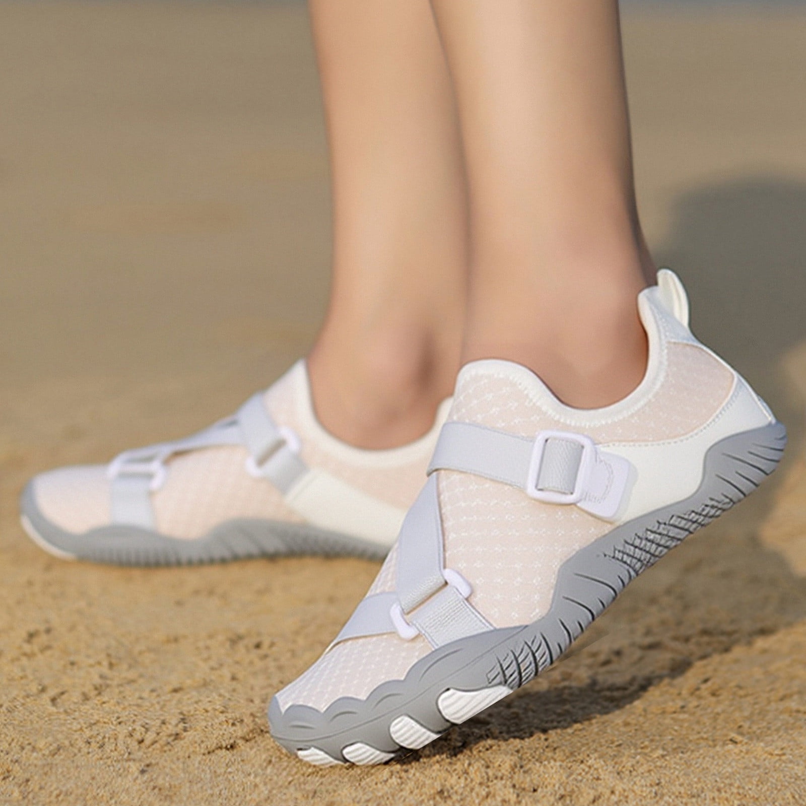 Water Shoes for Women Men Quick-Dry Hiking Beach Barefoot Boat Aqua Shoe Outdoor Sports Comfortable Slip On Unisex Footwear White 38