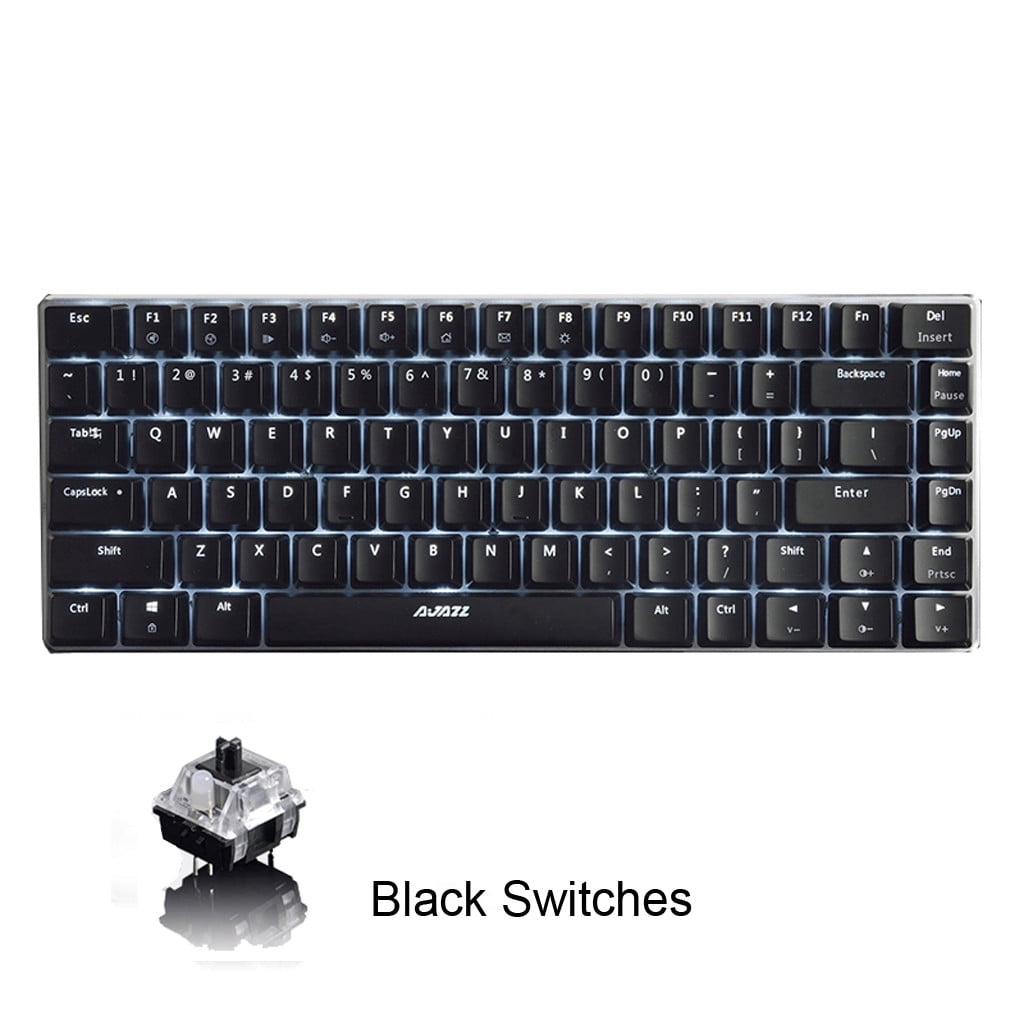AK33 Mechanical Keyboard Blue Black 82-Keys Backlit Gaming Keyboard, Keyboard