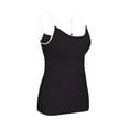 thumbnail image 4 of Women's Color Block Camisole Built In Bra Plus Size Sexy Lingerie, Contrast Tank Top Fixed Padding, Wireless Base Layer Undershirt, Stretchy Sleep Vest, 4 of 6