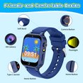thumbnail image 3 of Vakzovy Kids Smart Watch for Boys 4-12 Years Old Birthday Gift, Vakzovy Waterproof Educationals Smart Watch, Dual Camera, 24 Puzzle Games,Music Player, Toddler Watch Learning Toys(Blue), 3 of 7