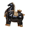 thumbnail image 3 of Figura de caballo, decoración Feng Shui, regalo decorativo de Año Nuevo chino, escultura de caballo Caballo negro y dorado, 3 of 9