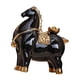 thumbnail image 3 of Figura de caballo, escultura de cerámica, decorativa, de lujo, para escritorio. Caballo negro y dorado, 3 of 9