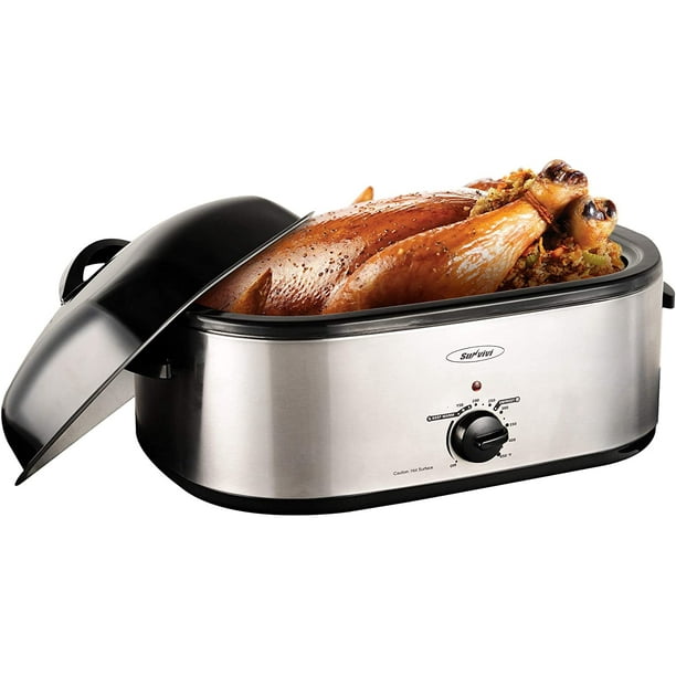 Sunvivi 20 Quart Electric Roaster Oven with SelfBasting Lid