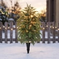 thumbnail image 6 of 23.6" Artificial Christmas Pine Tree, Realistic Needle Branches Rustic Farmhouse Festive Decor, Outdoor Faux Pine Plants for Garden Patio Front Porch, 6 of 7