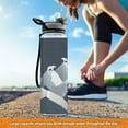 thumbnail image 5 of Motivational Water Bottle 32 oz with Straw, BPA Free Reusable Fitness Sport Bottle Perfect for Travel, School, Outdoors, and Gym Three Snowy Mountains, 5 of 6