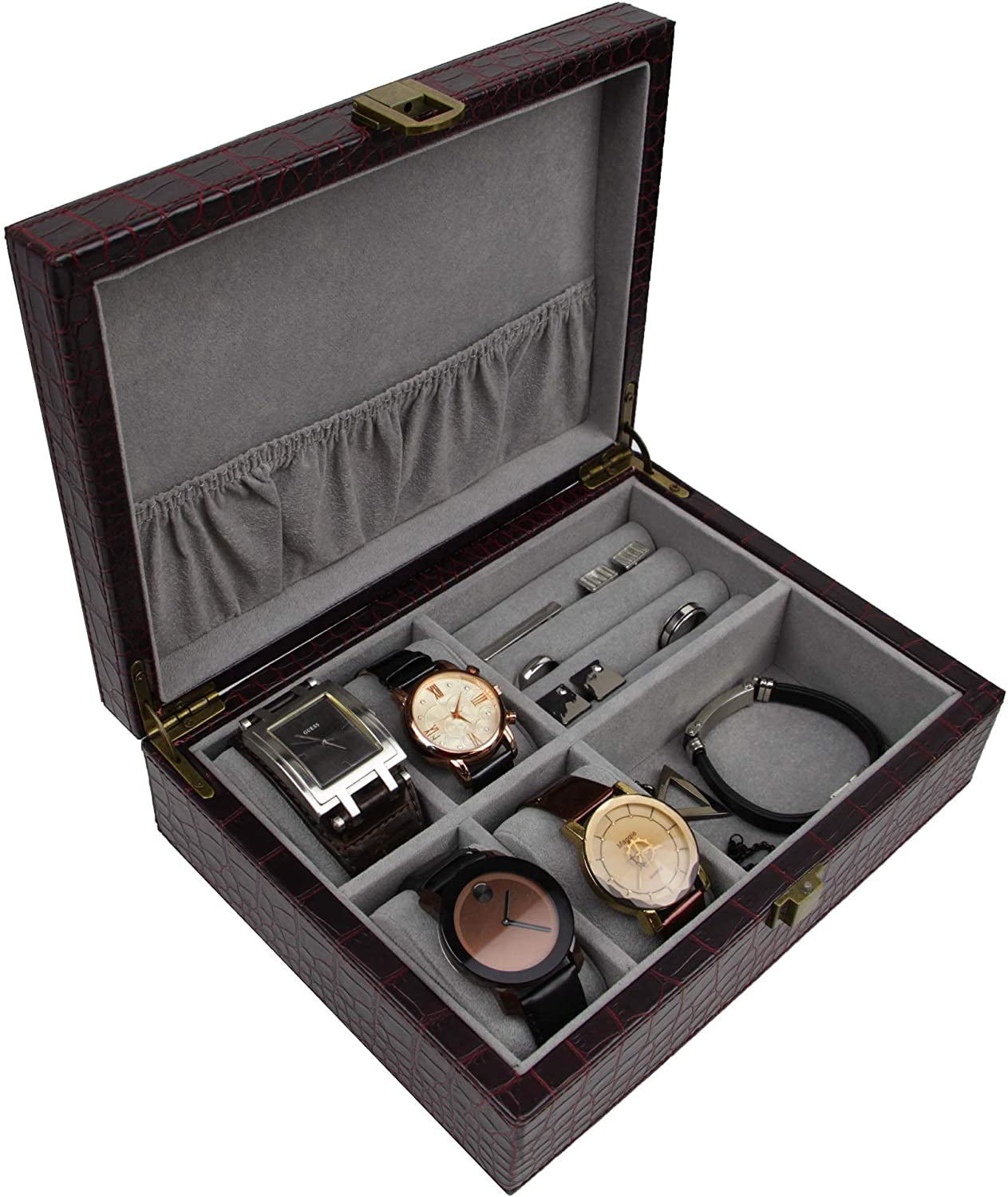 Decor Executive Cufflink Case & Rings Storage Organizer Men's Jewelry Box 
