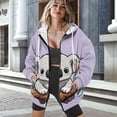 thumbnail image 3 of SCRAWLGOD Koala Women's Zip Up Hoodie Plus Size XS Graphic Sweatshirt for Women Long Sleeve Women Oversized Sweater Lightweight Zip Up Hoodies with Pockets for Vacation, 3 of 7