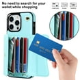 thumbnail image 2 of For Iphone 14 Pro Rfid Card Slot Phone Case With Long Lanyard(Mint Green),iPhone 15 Pro, 2 of 7