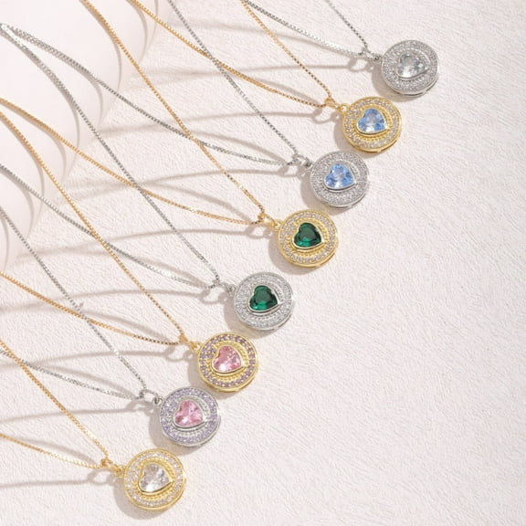 Square Zircon Pendant Necklace For Women