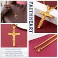 thumbnail image 4 of FaithHeart INRI Cross Pendant Crucifix Necklace Mens Gold Plated Religious Catholic Christian Neck Chains Jewelry Gift for Women Mom Birthday, 4 of 9