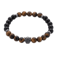 thumbnail image 1 of Pulsera Hombre LUCKMAN Hunter Ojo de Tigre Obsidiana Negra Acero Inoxidable UNITALLA, 1 of 6