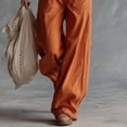 thumbnail image 7 of Chuancc Women's Casual Loose Overalls Jumpsuits One Piece Sleeveless Wide Leg Long Pant Rompers With Pockets Orange M, 7 of 7