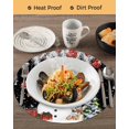 thumbnail image 3 of 13 Inch Round Placemats Set of 4, Black Christmas Non Slip Heat Insulation PP Table Mats, Snowman Xmas Balls Pine Needle Tree Washable Place Mats for Kitchen Dining Party Table Decor, 3 of 7