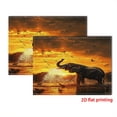 thumbnail image 3 of 2D flat printing, 4pcs Placemat, Elephant Bathing at Sunset: A Tranquil Moment in Nature., Indoor kitchen table decorations for garden parties , 2D Flat, Home Dining Setup, Festive Table Setting, 3 of 4