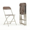 thumbnail image 2 of Emma + Oliver Folding Chair - Brown Plastic - 4 Pack 650LB Weight Capacity - Event Chair, 2 of 15