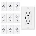 thumbnail image 1 of Enchufes de pared USB ELEGRP de 15 A con 3 puertos USB y 2 puertos USB C, paquete de 10, 1 of 6