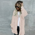 thumbnail image 3 of IMENGL Autumn winter solid color pocket plush warm cardigan, Pink 2XL, Size M-5XL, 3 of 7