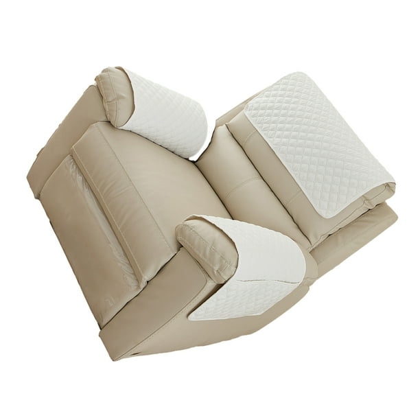 Funda para Reposabrazos de Sofá Toystoory 3 Piezas Lavables a Máquina Decoración del Hogar Blanco