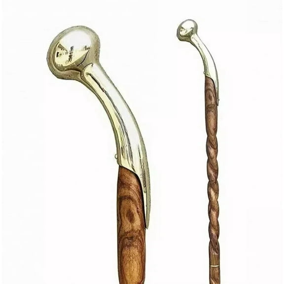 Handcrafted Mahogany-Stained Bubba Stik Wooden Walking Cane Gift for Hikers, Collectors, or Everyday Use
