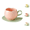 Pink#11, variant on Ceramic Tulip Coffee Mug with Handle, 10oz/300ml Tulip Shape Coffee Cups with Saucer Set, Smooth & Heat-resistant Tea Cup for Coffee Milk in Home Office White