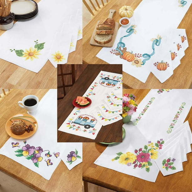 Herrschners® Table Runner Assortment Set Stamped CrossStitch