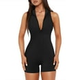thumbnail image 2 of XuJwPNcy Women's Yoga Jumpsuits Workout V Neck Sleeveless Zip Front Athletic Jumpsuit Fashion Gym Romper, 2 of 5