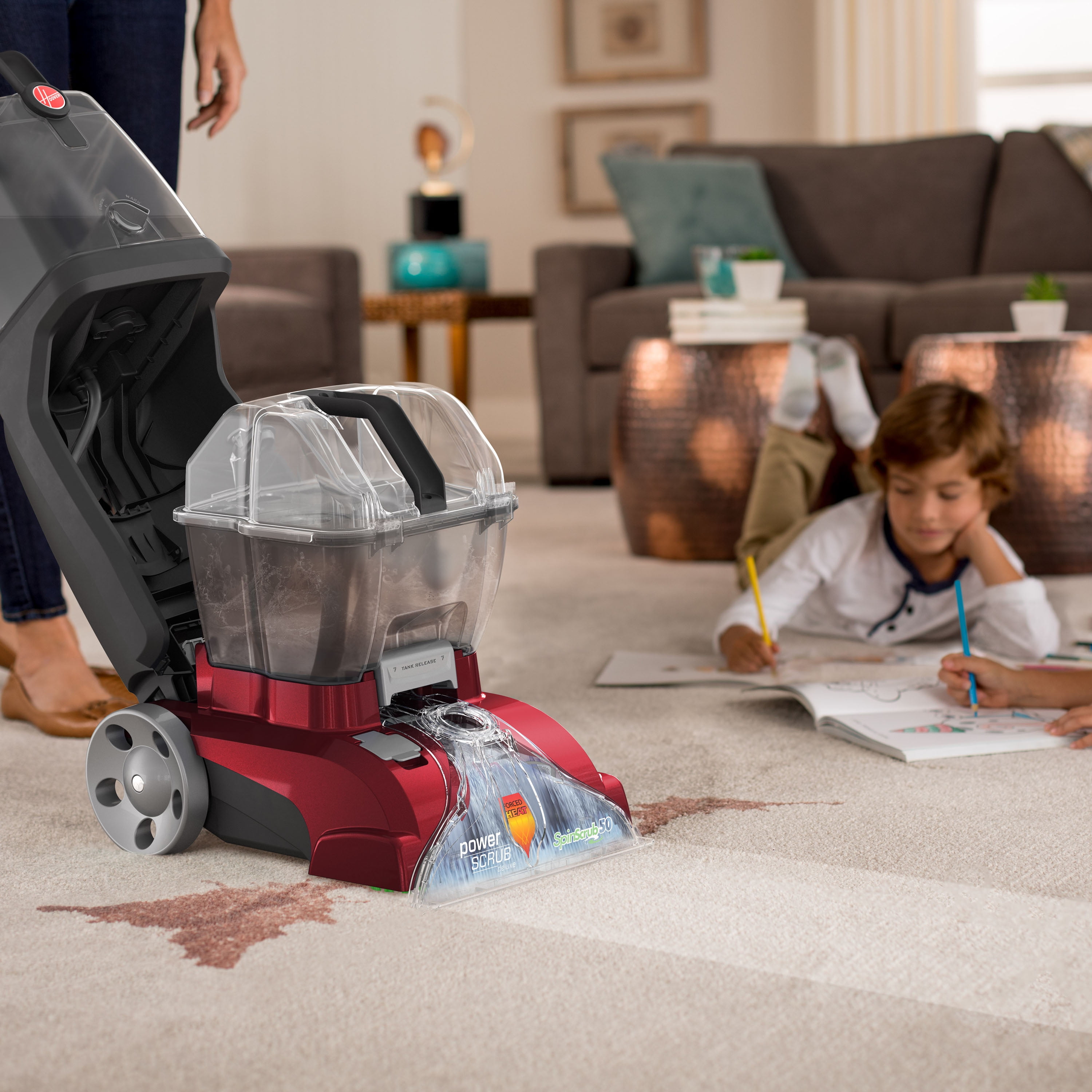How To Use Hoover Power Scrub Carpet Cleaner W Spinscrub Technology