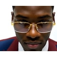 thumbnail image 5 of Hip Hop Sunglasses Gold Frame Clear Lens Square, 5 of 12