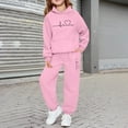 thumbnail image 2 of SGMVNU Girls Sweatsuit 2 Piece Outfits Boys Printed Casual Hoodies Long Sleeve Fashion Sweatshirts and Sweatpants Sportwear Outfit, Size 2-3 Years, Pink, 2 of 4