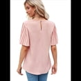 thumbnail image 3 of Tops de Mujer 2025, Camisetas Casuales de Acampanada de Moda, Camisetas Básicas de Verano con Cuello Redondo, Blusas Lindas, Rosa L, 3 of 7