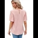 thumbnail image 3 of Blusas de Mujer 2025, Camisetas Casuales de Acampanada, Camisetas Básicas de Verano con Cuello Redondo, Blusas Lindas, Rosa XXL, 3 of 7