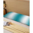 thumbnail image 6 of Ombre Turquoise Throw Pillow Covers, Gradient White Abstract Minimalist Stripe Soft Breathable Pillow Cases with Zipper for Sleeping, Long Body Pillowcases for Couch Bed Sofa Chair 20x60 Inches, 6 of 6