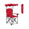 thumbnail image 4 of Spaco Portable Camping Chair with Umbrella and Back, Outdoor Folding Beach Canopy Chair with Cup Holder, Red, 4 of 9
