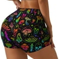 thumbnail image 2 of Psychedelic Mushroom Skull Workout Shorts For Women Scrunch Butt Lifting Yoga Gym Seamless Booty Biker Shorts Medium, 2 of 9