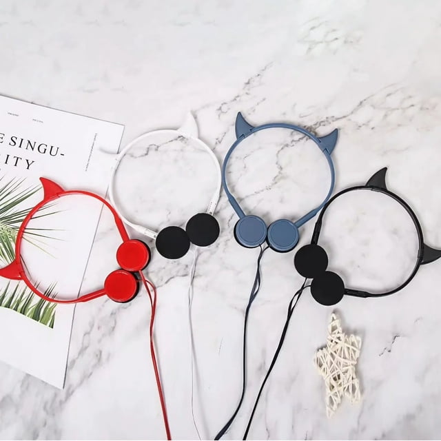 Cartoon Devil Shape Stereo Headphone with Microphone Phone/Computer Headset