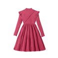 thumbnail image 6 of Ashirexll Girls Dresses Size 10-12, Girls Long Sleeve Dress, 8-12Y Kids Long Sleeve Ruffle Dress with Belt Fashion and Cute Fall Dress, 6 of 6