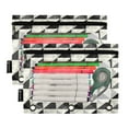 thumbnail image 2 of Black White Geometric 2 Pack Pencil Pouch for 3 Ring Binder Smooth Zipper Folders with Pockets Clear Window Pencil Case, 2 of 6