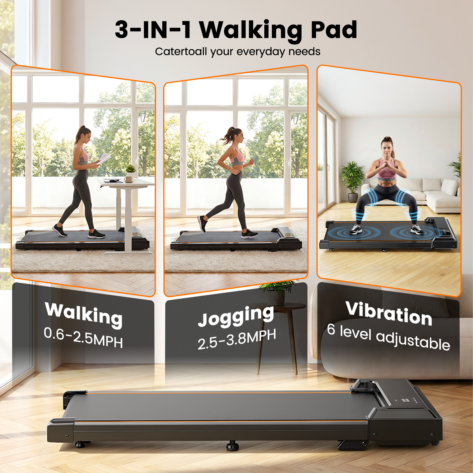Patbrela Walking Pad Vibration Treadmill 12% Incline photo 2