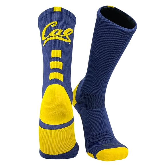 Elite California Bears NCAA Licensed Baseline Crew Socks (Large 9-13)